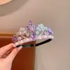 Diadema Corona para Niñas Frozen Elsa Diamante Azul Perla Diadema Primavera y Verano Vestido de Actuación Accesorios para Disparos