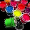 Polvo fluorescente transfronterizo de 12 colores, 10 ml, para sombra de ojos, uñas, purpurina, lentejuelas, material epoxi de cristal.