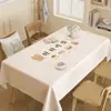 Toalha de Mesa Cartoon Fresca e Simples, Impermeável, à Prova de Óleo, Lavável, Toalha de Mesa Quadrada de PVC, Luxo Leve, Capa para Mesa de Jantar com Atmosfera de Alto Padrão