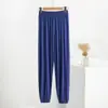 Calça de Dormir Feminina de Modal, Calça de Lanterninha Verão Fina com Punho, Calça Preguiçosa para Casa, Calça Yoga Dança Solta Plus Size Anti-Mosquito