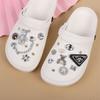 Tamancos Estilo Xiaohongshu com Corrente de Cristal, Acessórios de Fivela de Urso para Sapato, Acessórios de Fivela Decorativa Removíveis, Pingentes para Sapato