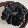 Elástico de Cabelo de Strass Simples e Elegante Estilo Coreano, Grande Moderno Versátil Corda para Rabo de Cavalo Baixo Atacado para Mulheres