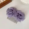 Novo Estilo de Rede para Primavera e Verão, Pente Doce Floral para Cabelo, Grampo de Cabelo de Princesa para Franja e Cabelo Solto, Grampo de Cabelo para Coque na Parte de Trás da Cabeça Feminino
