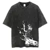 Camiseta Lavada de Anime Black Clover Streetwear Gráfico Harajuku