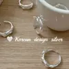 Anel de Prata Esterlina S925 de Camada Dupla com Envoltório de Fita Prateada, Estilo Minimalista Único, Joia Estilo Ins Nova de Dongdaemun, Coreia