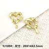 Accesorios de Joyería de Aleación DIY Oro de 14K Hueco Diamante Amor Colgante Aretes Pulsera Collar Decoración Corazón de Durazno Colgante