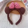 Diadema de felpa antideslizante para mujer, diadema para el pelo, accesorios para el pelo, máscara facial de dibujos animados linda nueva