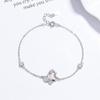 Pulseira de borboleta de prata esterlina 925 com pérolas e estilo feminino, pulseira de borboleta doce da moda, estilo elegante e de alta qualidade, joias de prata