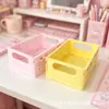 Caja organizadora de escritorio estilo japonés, con diseños de Cinnamoroll y Kuromi, mini caja de almacenamiento plegable, canasta para papelería y artículos varios