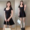 Vestido Negro Sexy de Manga Corta Ajustado para Mujer, Estilo Caliente de Verano 2026 Nuevo, Falda de Cintura Alta, Pequeño Vestido Negro de Alta Gama