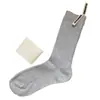 Nuevos Calcetines Gil Sanda JILSANDE Color Sólido Negro y Blanco Gris Doble Aguja Caña Media Calcetines Casuales para Mujer Calcetines Apilados