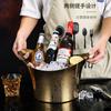 Balde de gelo para champanhe de aço inoxidável bacia lingote balde de gelo grande bar ktv bacia de gelo para vinho decoração de bancada grande gelo para vinho