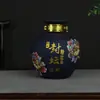Botella Cerámica Vacía Sellada Jingdezhen 1.0kg Frasco Esférico Redondo Botella de Vino Tarro de Vino Casero Tarro de Vino para Licores