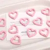 Cierre de Resorte con Forma de Corazón Pintado Color Macarrón Llavero DIY Hecho a Mano Colgante Accesorio Cadena para Teléfono Accesorio de Joyería