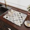 Alfombrilla Retro Floral de Baldosa de Tierra de Diatomeas para Encimera de Cocina, Alfombrilla Protectora para Escritorio, Alfombrilla Absorbente de Agua de Secado Rápido, Venta al por Mayor de Exportación