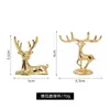 Figurita de Metal Electrochapado Estilo Nórdico Lujo Ligero Pareja de Ciervos Mini para Decoración de Mueble de TV y Aparador