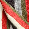 Tecido de lã de cordeiro com listras coloridas, material para vestuário, tecido cru para DIY, adequado para casacos e jaquetas