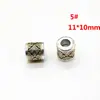 Al por mayor DIY hecho a mano dos colores con cuentas Xizang aleación de plata agujero grande cuentas de barril Xiangyun seis palabras cuentas sueltas pulsera collar accesorios