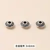 Jingdian Jewelry Prata Tibetana Liga de Zinco Contas Redondas Cravejadas com Strass Contas Espaçadoras Contas de Ábaco Pulseira DIY Acessórios de Joias Contas Soltas Atacado