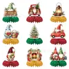 Decorações de festa de Natal transfronteiriças, enfeites de colmeia de Natal tridimensionais, decorações de mesa festivas, arranjos de festa