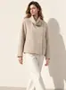 Outono Inverno 2026 Novo Casaco de Lã Camelo Dupla Face com Gola Alta Feminino Estilo Coreano Casaco de Lã Solto Outerwear para Mulheres Baixas