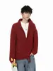 Mtlclothes Ropa para Hombre Atmosférica Cuello Semi Alto Perezoso Jacquard Estilo Coreano Holgado Cárdigan Suéter de Punto