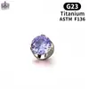 F136 Titanio Curvado Fondo Plano Bisel de Tres Garras Zircón 5A 3/4/5mm Stud para Labio Stud para Hélice de Oreja Joyería Accesorio Cabeza