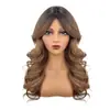 Peluca europea y americana de cabeza completa para mujer con flequillo, cabello corto y rizado, voluminoso de forma natural, ondas grandes, fibra de alta temperatura, venta al por mayor transfronteriza