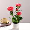 Popular Transfronterizo Camelia de Cuatro Cabezas Planta Artificial en Maceta Decoración para el Hogar Verdor Artificial Flores Falsas Adornos de Interior para Fiesta de Bodas