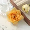 Accesorios semiacabados de tela suave color macarrón, rosas de gasa de seda brillantes, accesorios de ropa hechos a mano para DIY