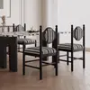 Silla de Comedor Tapizada de Madera Maciza Usada Estilo Retro Francés Diseñador Sensación de Alta Gama Mesa y Sillas de Comedor para el Hogar Silla de Tocador con Respaldo