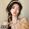 Diadema Trenzada Floral de Súper Hada para Mujer, de Alta Gama, Diadema de Moda, Cinta para el Cabello, Pañuelo de Seda, Goma para el Cabello, Accesorio para el Cabello con Cinta