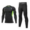 Ropa de Fitness para Hombre Traje Deportivo Base Cálido Ropa Interior de Invierno Terciopelo Secado Rápido Ajustado Manga Larga Ropa para Correr y Entrenamiento