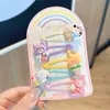 5 Pasadores Infantiles Dulces Montados en Tarjeta, Pinzas para el Cabello de Dibujos Animados Súper Lindas, Pinzas Laterales de Princesa, Pinzas para Flequillo de Colores Dulces de Hada