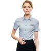 Camisa Formal de Rayas de Manga Corta para Hombre Ropa de Negocios Camisa Coreana de Corte Ajustado Herramientas Profesionales para Hombres y Mujeres Logo Bordado
