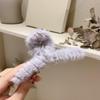 Acessórios de Cabelo Peludos Coreanos de Outono e Inverno, Presilhas de Garra de Cabelo, Grampos de Cabelo para Meninas, Presilhas Grandes Tipo Tubarão para a Parte de Trás da Cabeça, em Formato de Coração de Pelúcia