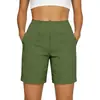 Nuevos shorts de bolsillo para mujer de estilo europeo y americano, de algodón y lino para verano, holgados y casuales, versátiles para usar en casa, adelgazantes y de corte recto