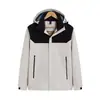 Chaqueta de trabajo de invierno gruesa y cálida para hombre, chaqueta con bloques de color, capucha desmontable, cuello alto, forro polar, abrigo cortavientos, personalizada