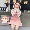 Saias Infantis, Saias Suéter para Meninas, Roupas Infantis de Outono e Inverno, Vestidos Tricotados Doces, Saia Jardineira Falsa de Duas Peças para Bebê Menina