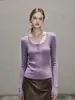 Suéter de Punto de Color Sólido Simple 2026 Manga Larga para Mujer Estilo Nuevo Cuello Semi Abierto Ajustado Cortavientos 7861