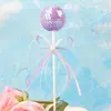 Lollipop de Lazo de Cinta Amoroso Bol de Lentejuelas Enchufe Decorativo para Pastel de Cumpleaños Adornos de Fiesta Mesa de Postres