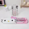 Gatito Lindo Set Portátil de Cubiertos para Niños Acero Inoxidable 410 Tenedor Cuchara Palillos Dibujos Animados Sanrio Lindo Estudiante
