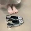 Sandalias Cuadradas de Tacón Grueso Estilo Hada Suave para Mujer 2025 Nuevo Estilo Primavera y Verano Sandalias Francesas Hermosas para Dedo del Pie para Mujer