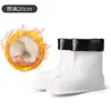 Botas de lluvia de caña baja para escuela secundaria, forro de terciopelo, funda de terciopelo, botas de lluvia cálidas a prueba de frío de invierno, funda de terciopelo y algodón, zapatos de agua, calcetín interior de forro desmontable