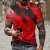 Camiseta Casual de Verano con Estampado Digital 3D, Cuello Redondo Moderno, Manga Corta para Hombre, Transpirable, Casual, Versátil