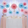 Set de Abanico de Papel de Colores y Bolas de Panal Decoración de Habitación de Novia de Boda Exhibición de Ventana de Centro Comercial Abanico de Papel Bola de Panal
