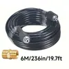 Manguera para Hidrolavadora 25 pies Anti-torsión 1/4" Engrosada Manguera para Lavado de Autos Conector de Cobre Roscado M22 3200Psi
