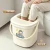 Cubo portátil engrosado con tapa para lavar ropa y remojar pies, un cubo de lavandería multifuncional para uso doméstico y dormitorios estudiantiles