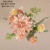 Ramo de Dalias Fabricante Transfronterizo de Flores Artificiales Decoración del Hogar Ramo de Boda Pared de Flores de Rosa Flores Falsas Estilo Ins