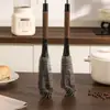 Cepillo para tazas suave de mango largo desmontable para limpiar licuadoras, cepillo para tazas de grano de madera de nogal dos en uno, cepillo para botellas flexible
